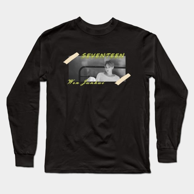 Kpop Design Jun Seventeen Long Sleeve T-Shirt by Design Kpop Aesthetic Store